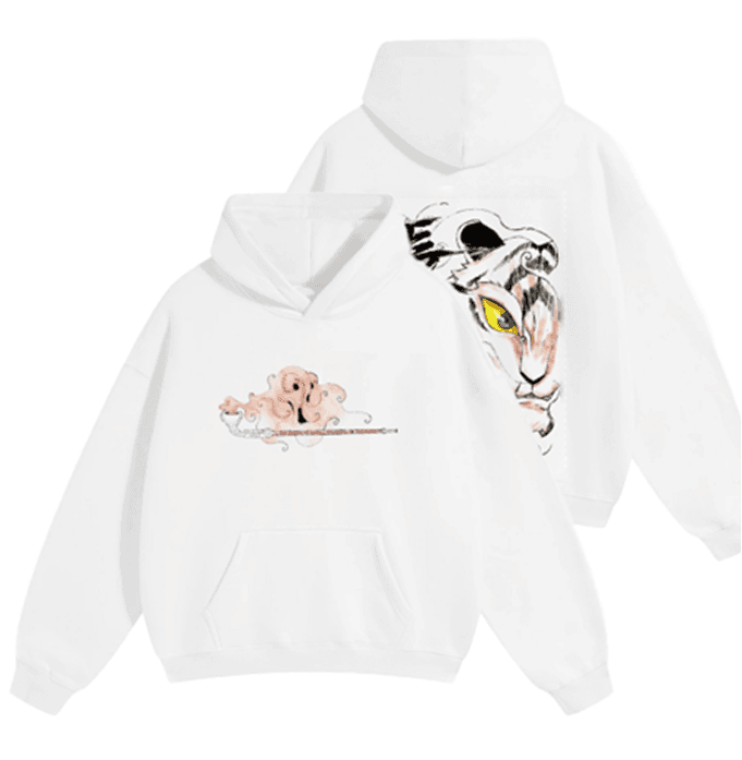 사람의 탈 후드티 (화이트)